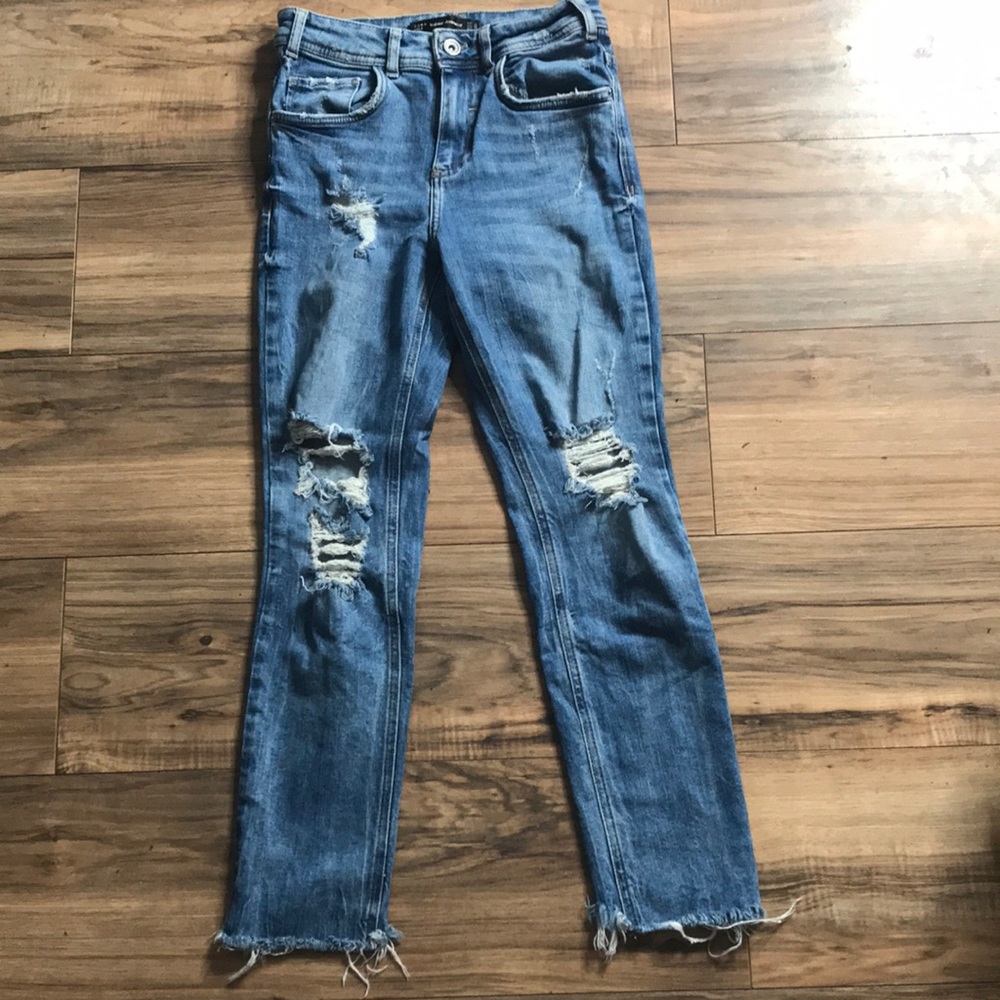 Zara light wash blue denim jeans size 00